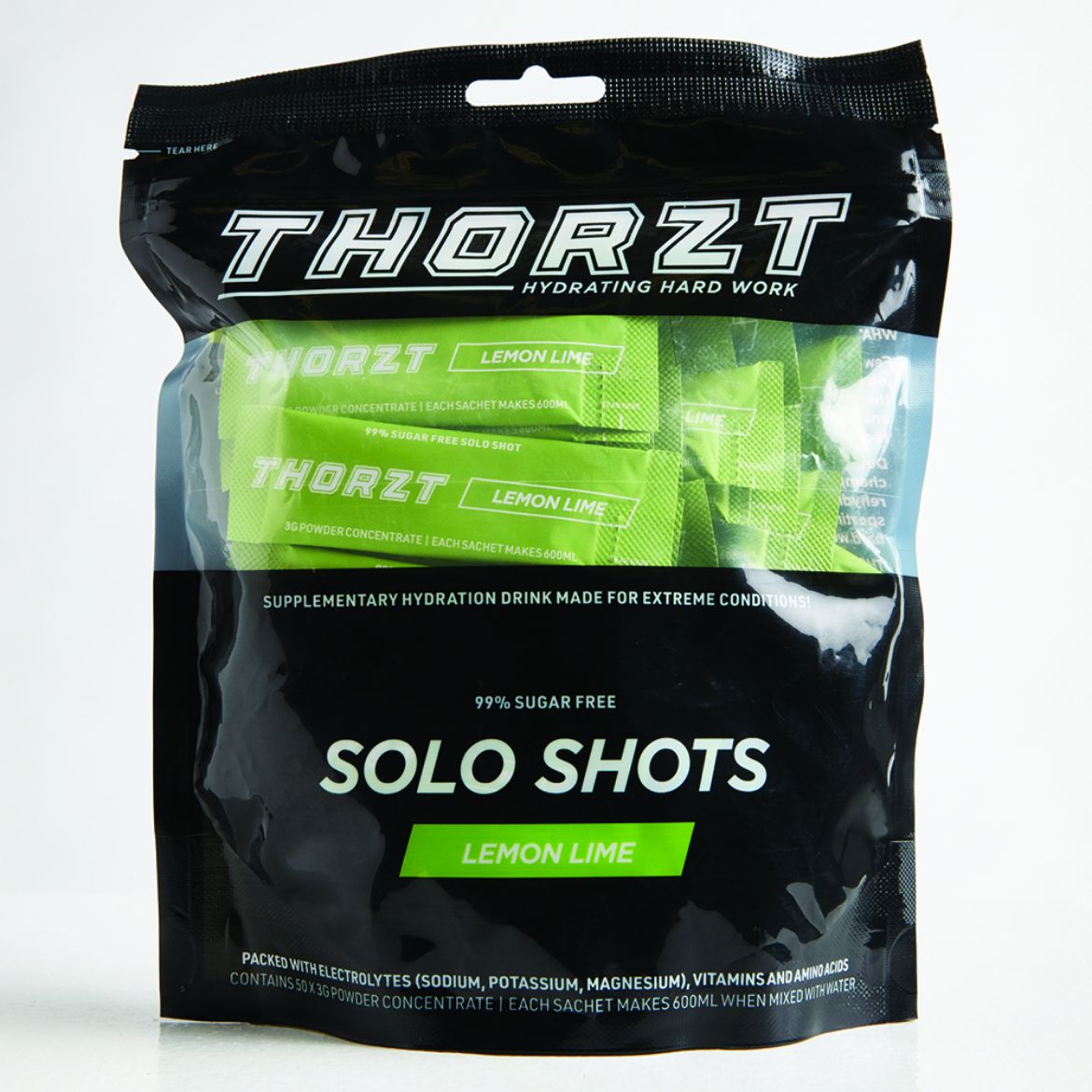 Picture of THORZT SUGAR FREE SOLO SHOT PACK LEMON LIME 50 x 3g