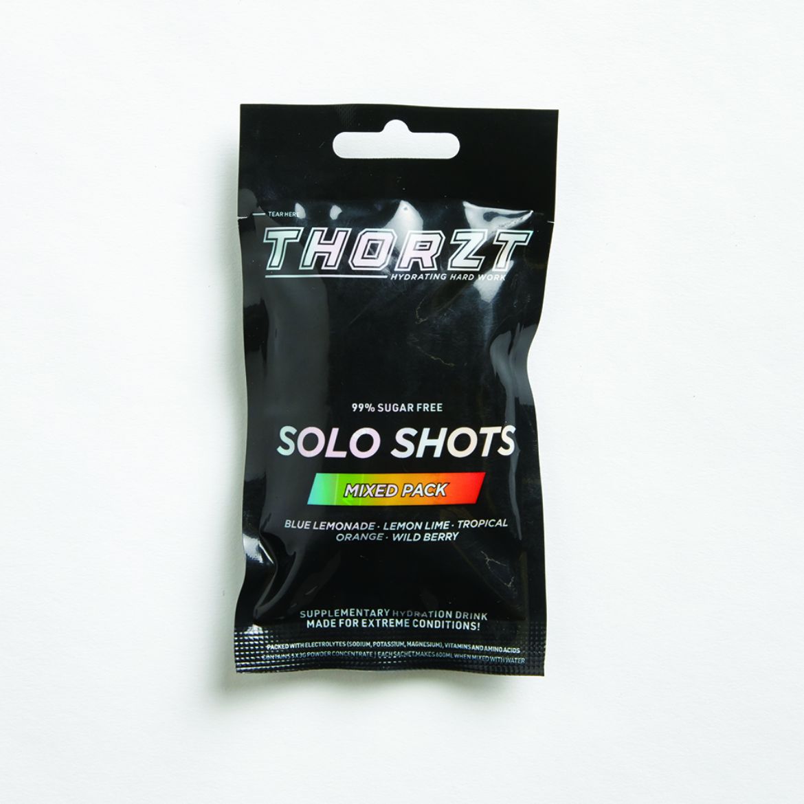 Picture of THORZT FIVE PACK SUGAR FREE SOLO SHOT MIXED FLAVOURS - 5 SACHETS