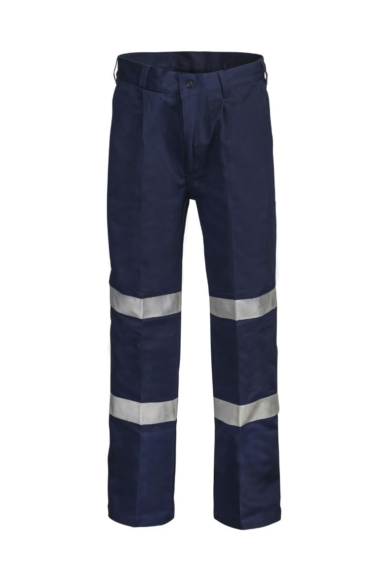 Picture of WorkCraft REFLECTIVE SINGLE PLEAT COTTON DRILL TROUSER