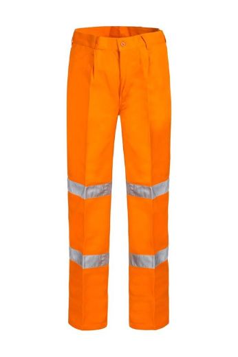 Picture of WorkCraft REFLECTIVE SINGLE PLEAT COTTON DRILL TROUSER