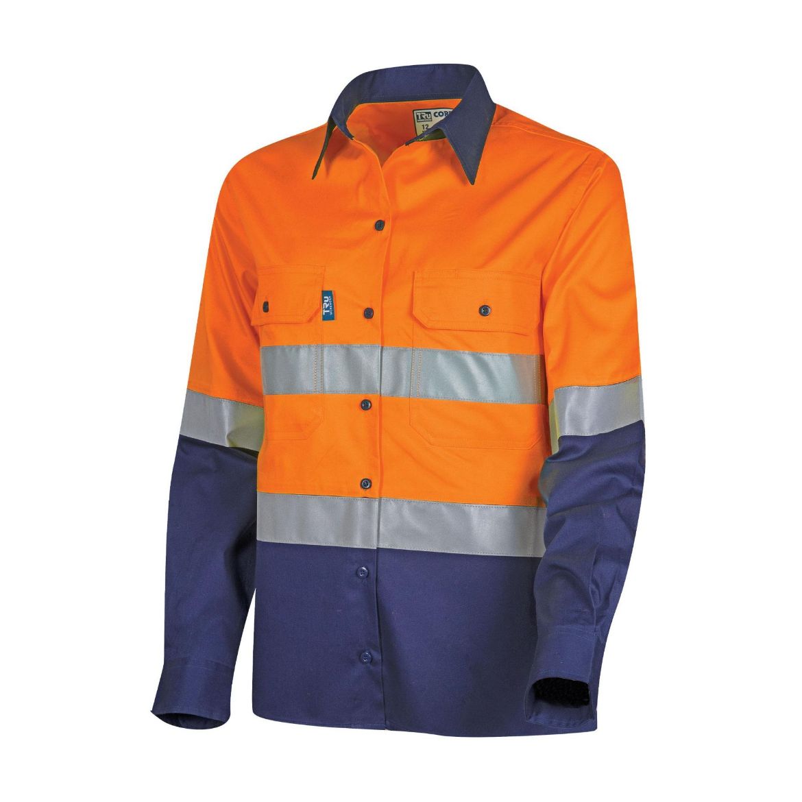 Picture of TRu Workwear Lightweight Womens Hi-Vis Shirt With Reflective Tape