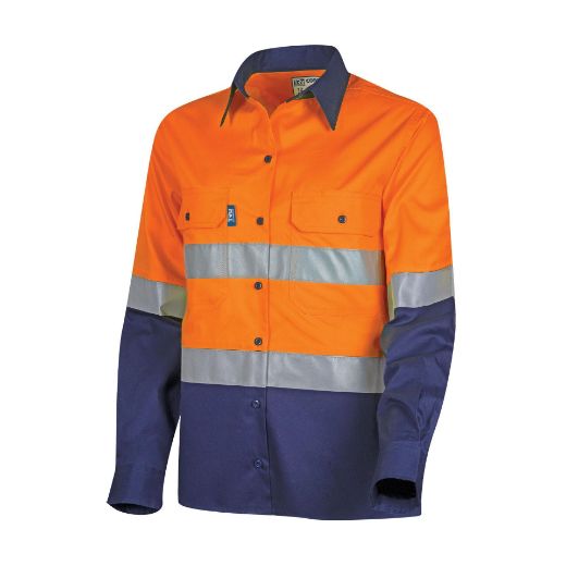 Picture of TRu Workwear Lightweight Womens Hi-Vis Shirt With Reflective Tape
