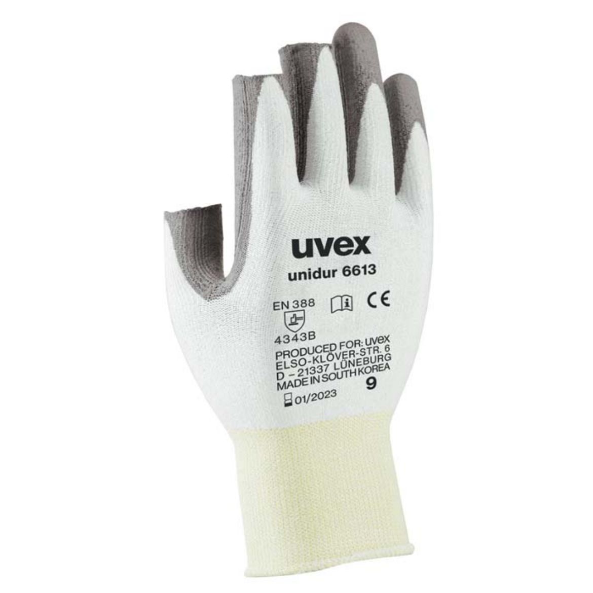 Picture of uvex unidur fingerless at thumb, fore & index finger