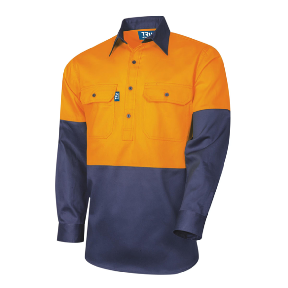 Picture of TRu Workwear Regular Weight L/S Closed Front Hi-Vis Shirt