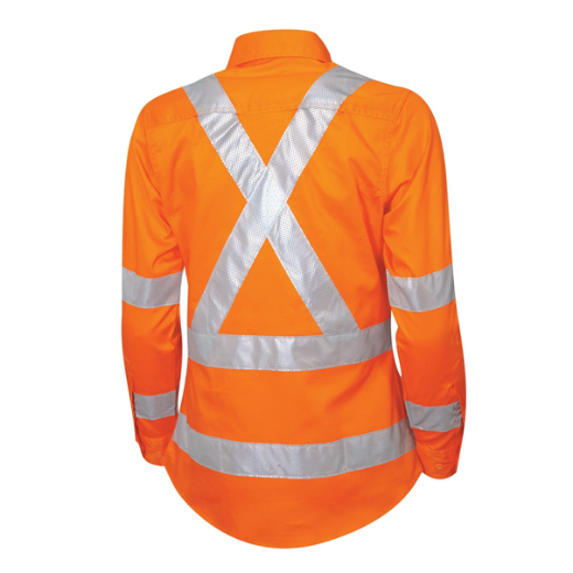 Picture of TRu Workwear NSW Rail Lightweight Vented L/S Hi-Vis Drill Shirt with Reflective Tape