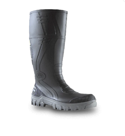 Picture of Black / Grey PVC 400mm Safety Gumboot