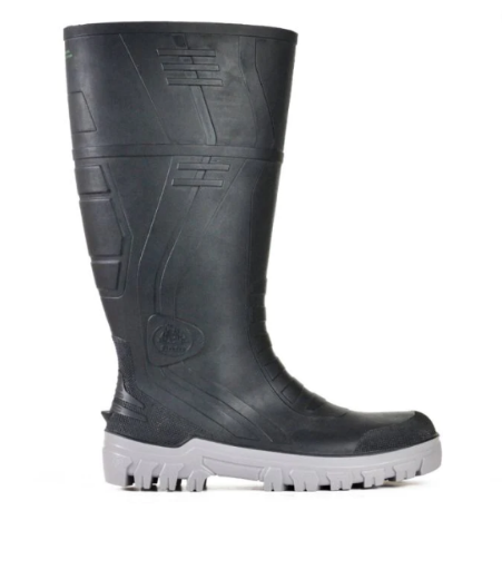 Picture of Black / Grey PVC 400mm Safety Gumboot