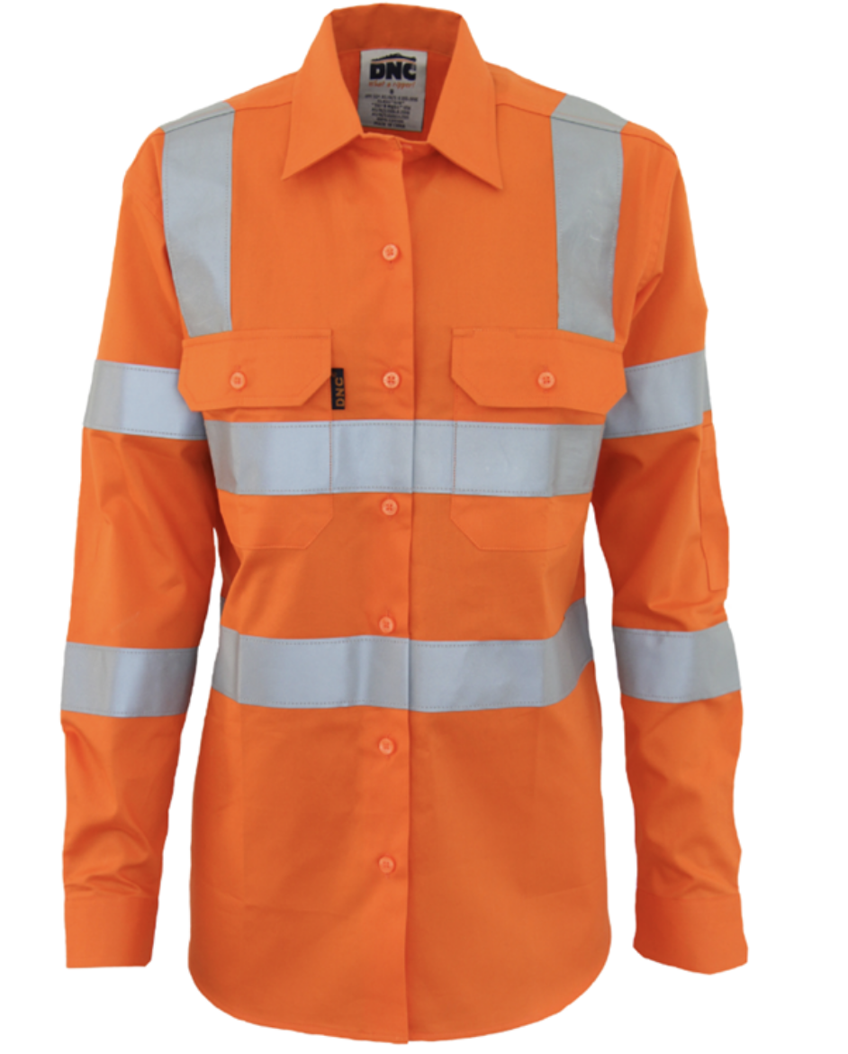 Picture of Ladies HiVis L/W Cotton VIC Rail CSR Shirt