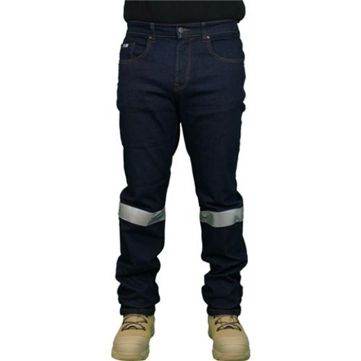 Picture of NT - Dark Denim Straight Leg Stretch Taped Jeans | Classic Fit