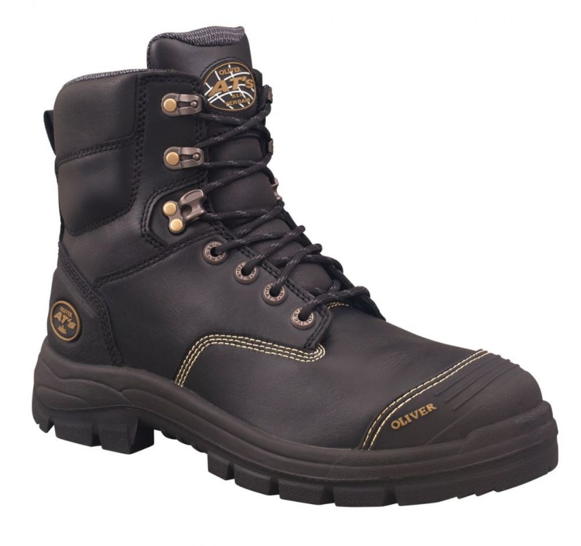Picture of OLIVER AT 55 SERIES 150MM BLACK ZIP SIDED LACE UP BOOT LIGHTWEIGHT