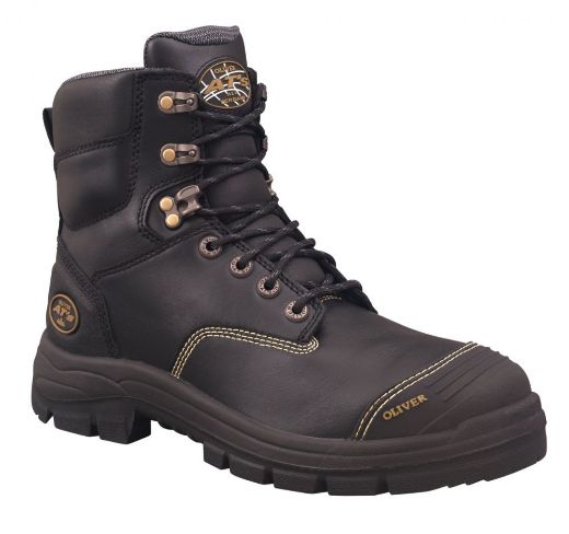 Picture of OLIVER AT 55 SERIES 150MM BLACK ZIP SIDED LACE UP BOOT LIGHTWEIGHT