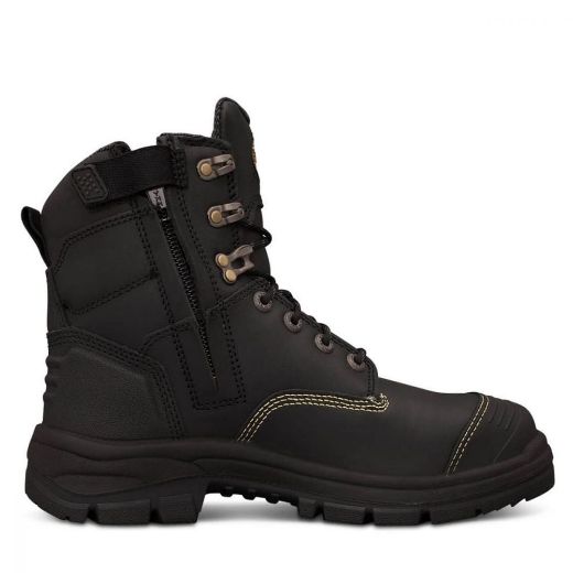 Picture of OLIVER AT 55 SERIES 150MM BLACK ZIP SIDED LACE UP BOOT LIGHTWEIGHT