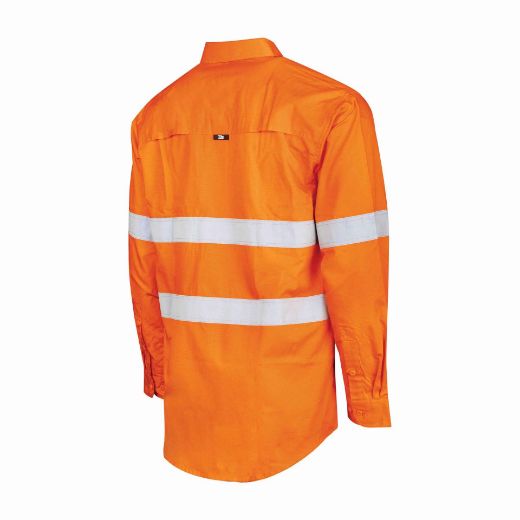 Picture of TRu Workwear Ripstop Vented L/S Hi-Vis Cotton With Reflective Tape