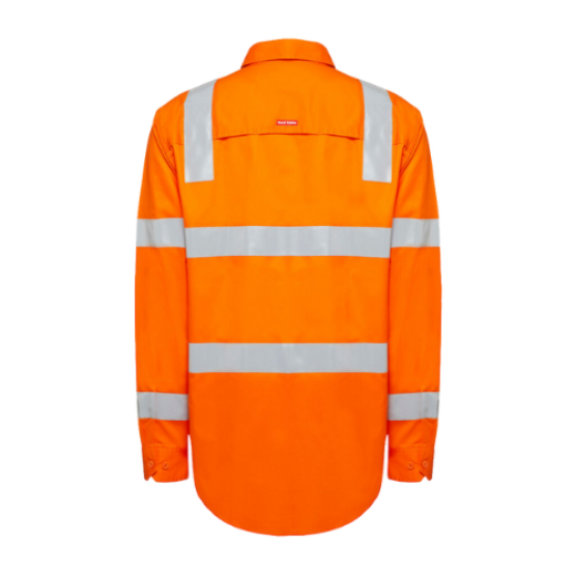 Picture of Hard Yakka WOMENS L/S HI VIS H BACK TAPED BIOMOTION SHIRT ORANGE