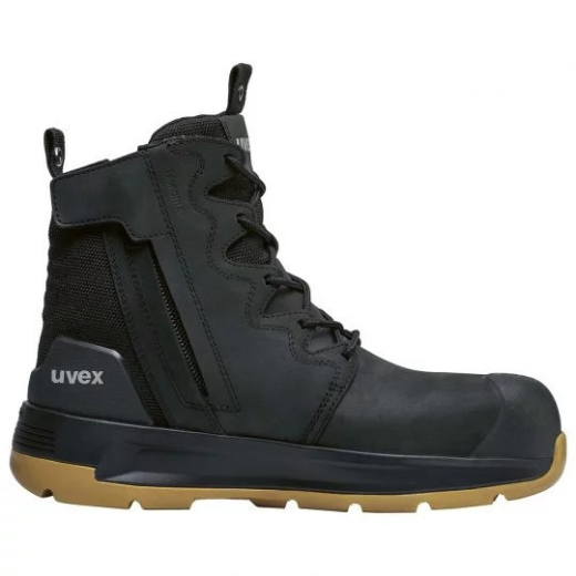 Picture of uvex 3 x-flow zip side work boot (black & tan) - Extra Width