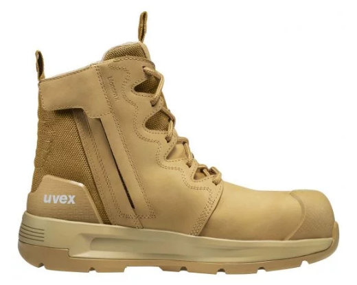 Picture of uvex 3 x-flow zip side work boot tan (wheat) Extra Width