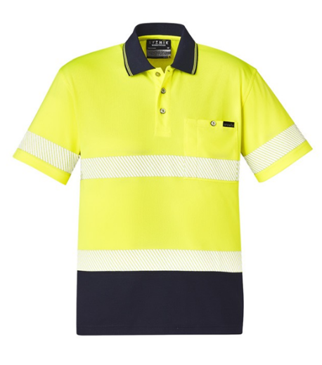 Picture of Unisex Hi Vis Segmented S/S Polo - Hoop Taped