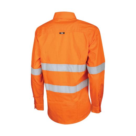 Picture of TRu Womens Workwear Ripstop Vented L/S Hi-Vis Cotton With Reflective Tape