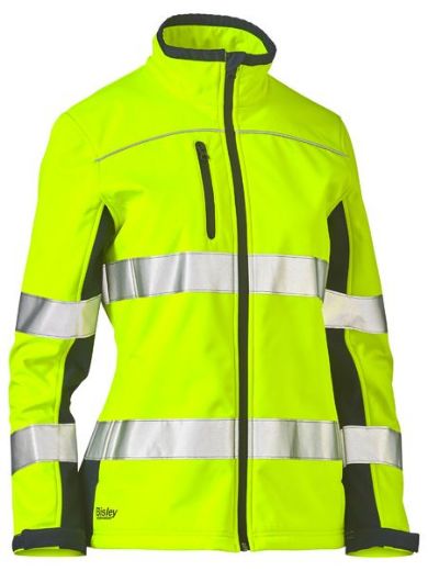 Picture of Women'S Taped Two Tone Hi Vis Soft Shell Jacket