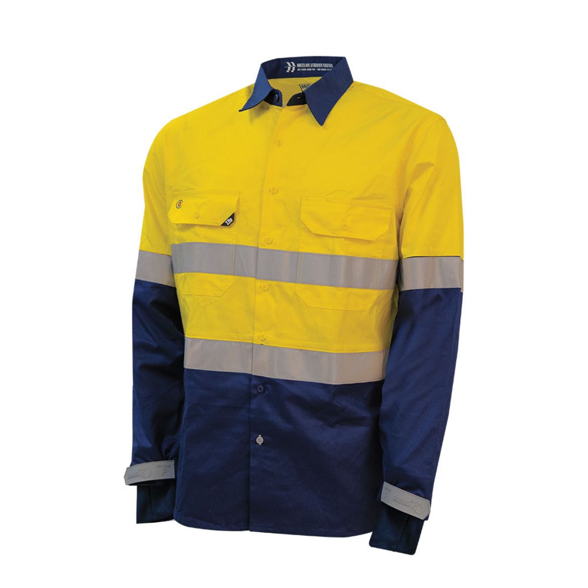 Picture of TRu Workwear Lightweight Vented Taped Hi-Vis Drill Shirt with Graphex® Cut Resistant Sleeve