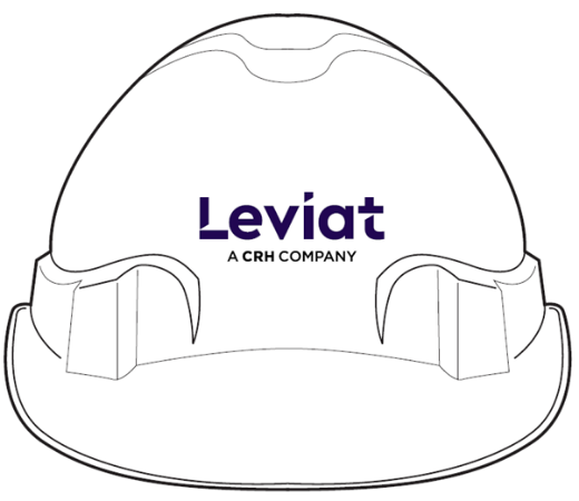Picture of HARD HAT (V6) - VENTED, 6 POINT PUSH-LOCK HARNESS -  2 Colour Print Liviat LOGO on the Front of Hard Hat & 1 Colour "Stop&Think" logo on Back of Hard Hat