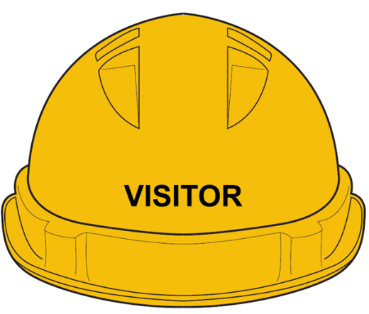 Picture of HARD HAT (V6) - VENTED, 6 POINT PUSH-LOCK HARNESS -  2 Colour Print Liviat LOGO on the Front of Hard Hat & 1 Colour "VISITOR" logo on Back of Hard Hat