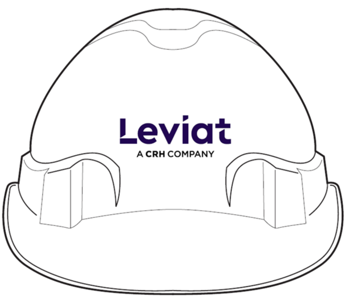 Picture of HARD HAT (V6) - VENTED, 6 POINT PUSH-LOCK HARNESS -  2 Colour Print Liviat LOGO on the Front of Hard Hat & 1 Colour "Stop&Think" logo on Back of Hard Hat