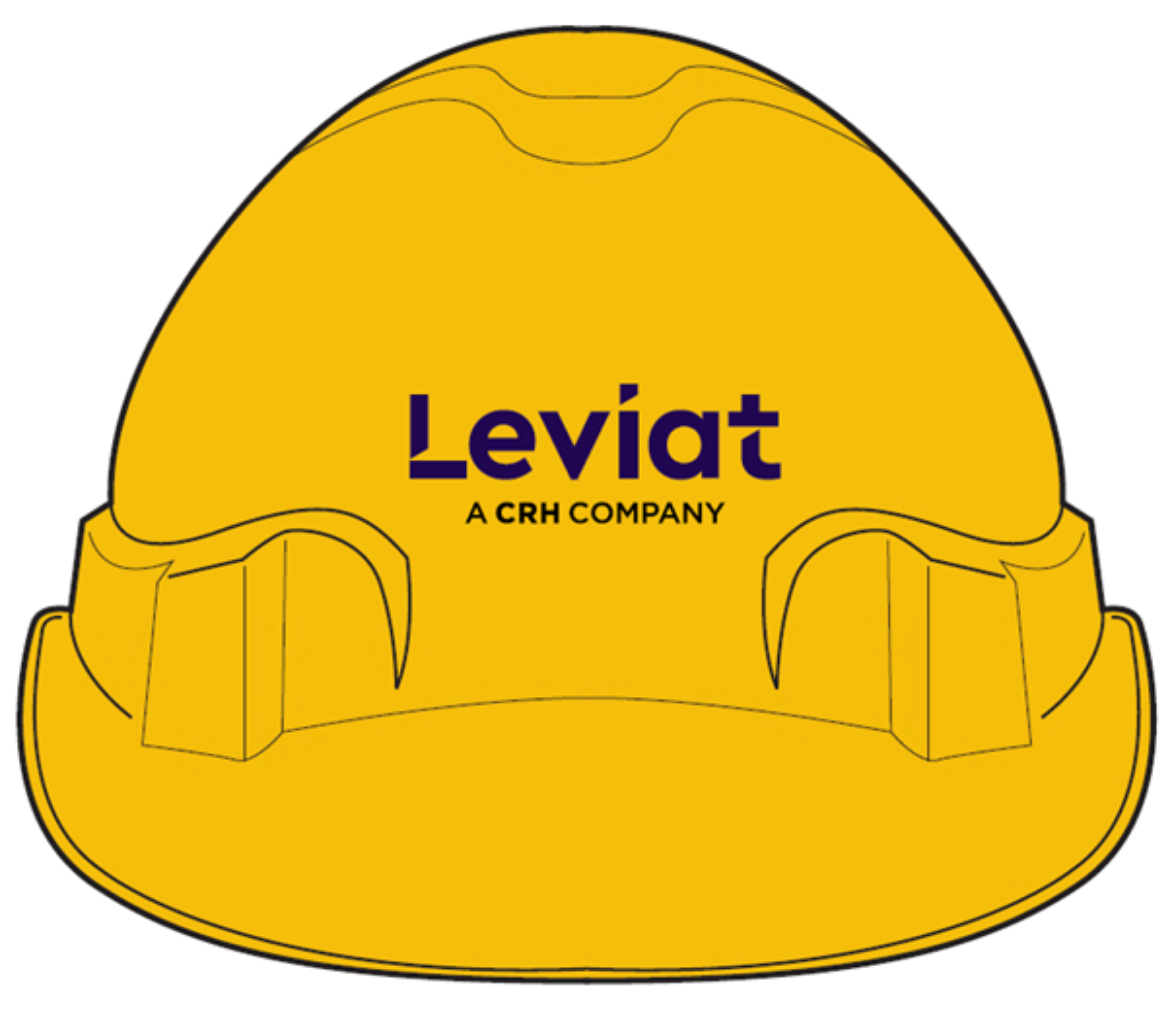 Picture of HARD HAT (V6) - VENTED, 6 POINT PUSH-LOCK HARNESS -  2 Colour Print Liviat LOGO on the Front of Hard Hat & 1 Colour "VISITOR" logo on Back of Hard Hat