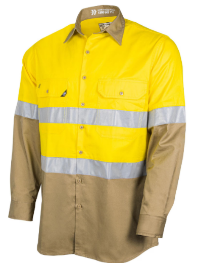 Picture of TRu Workwear Lightweight Vented Hi-Vis Drill Shirt With Reflective Tape