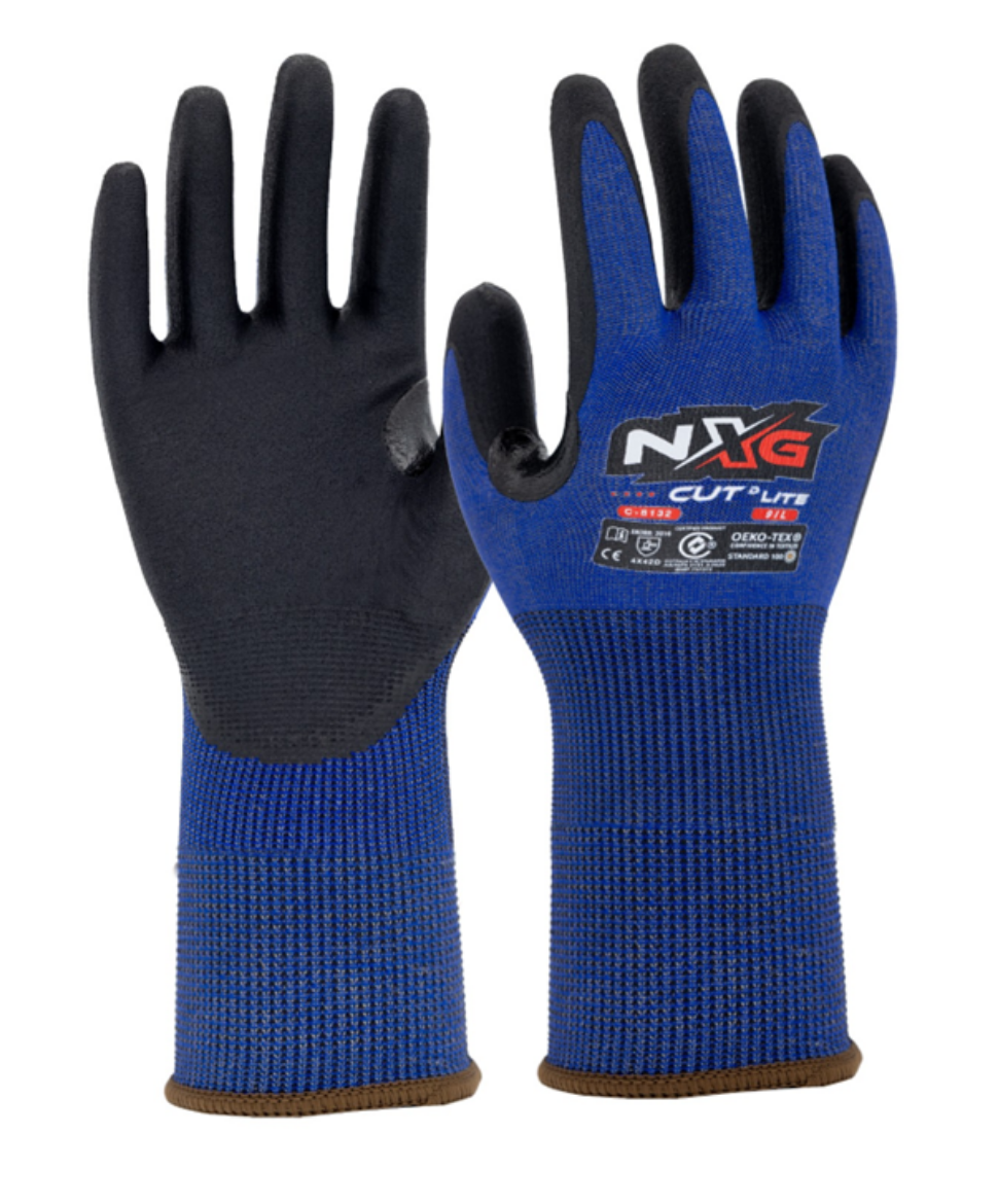 Picture of NXG Cut D Lite  Long Cuff Black Nitrile