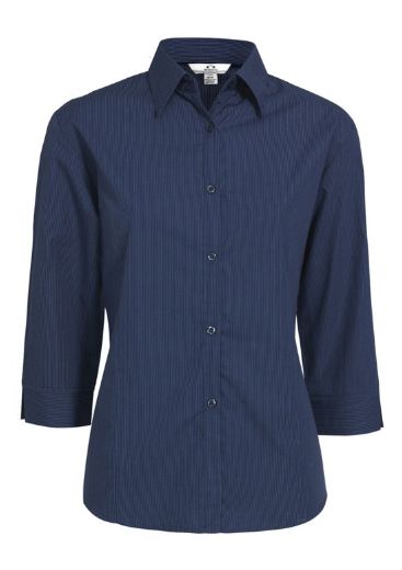 Picture of Biz Collection Ladies Micro Check 3/4 Sleeve Shirt