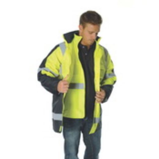 Picture of HiVis Cross Back 2 Tone D/N 6 in 1 Contrast Jacket
