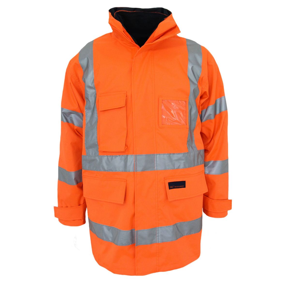 Picture of HiVis "X" back "6 in 1" Rain jacket Biomotion tape